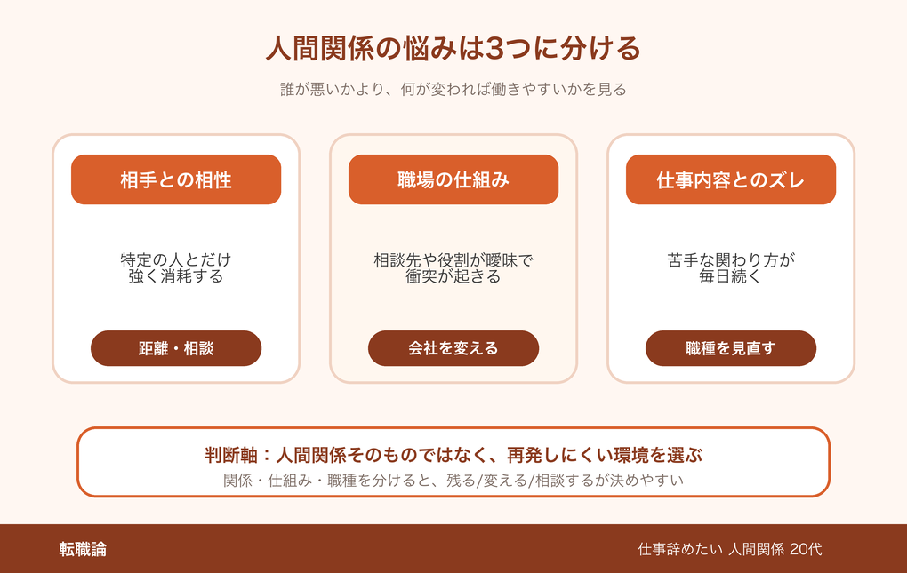 人間関係ストレスを3つに分ける判断フレーム