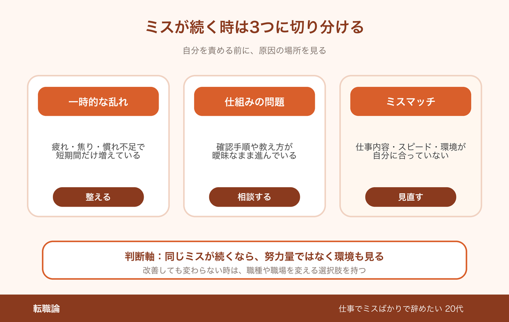 ミスが続く時の3つの切り分け
