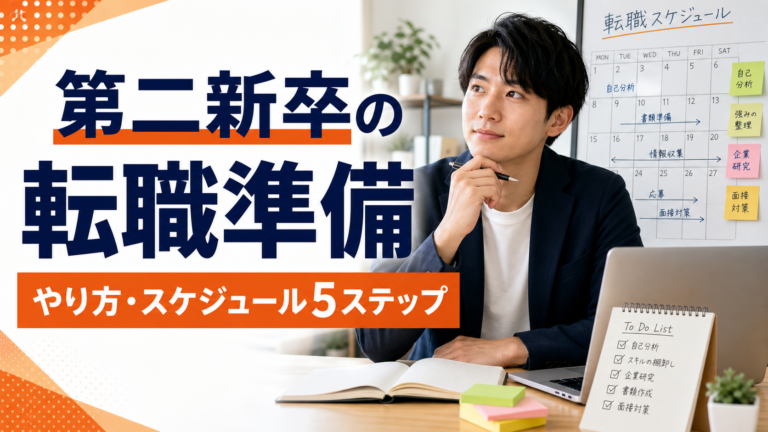 第二新卒の転職の進め方｜準備・やり方・スケジュールの5ステップ