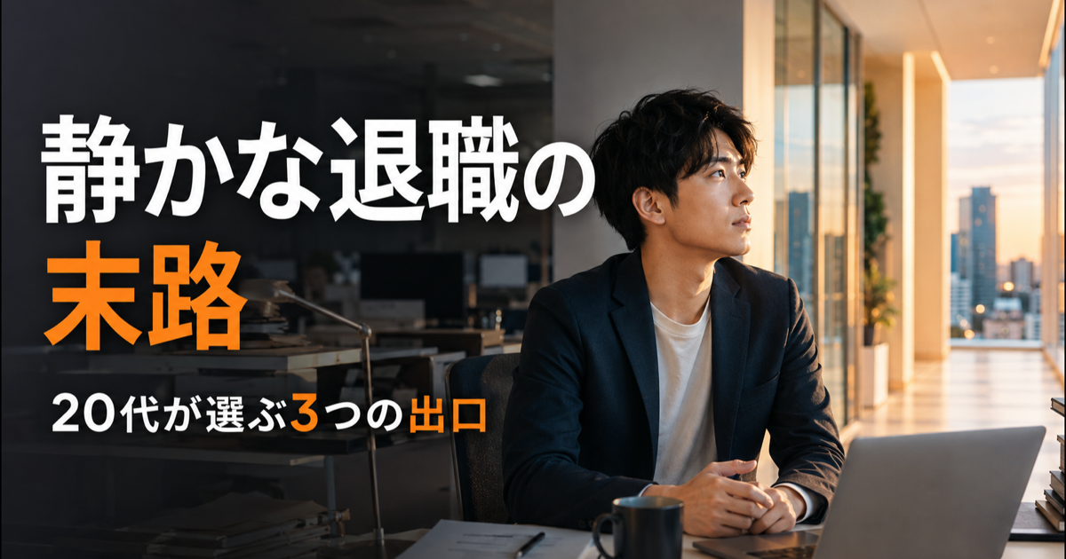 静かな退職の末路と20代が選ぶ3つの出口